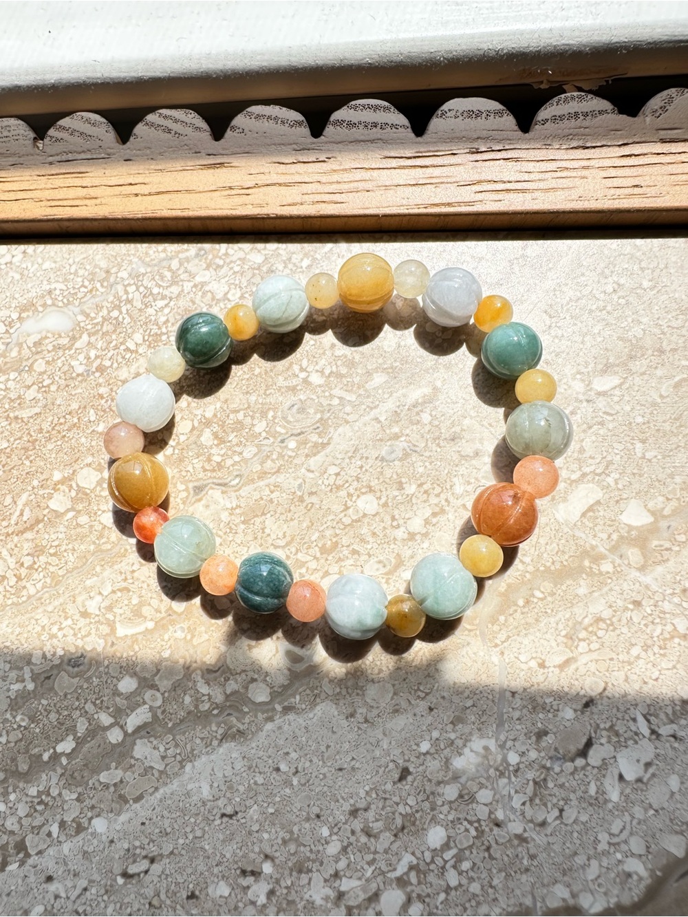 Grade A Burmese Jade Pumpkin Bracelet